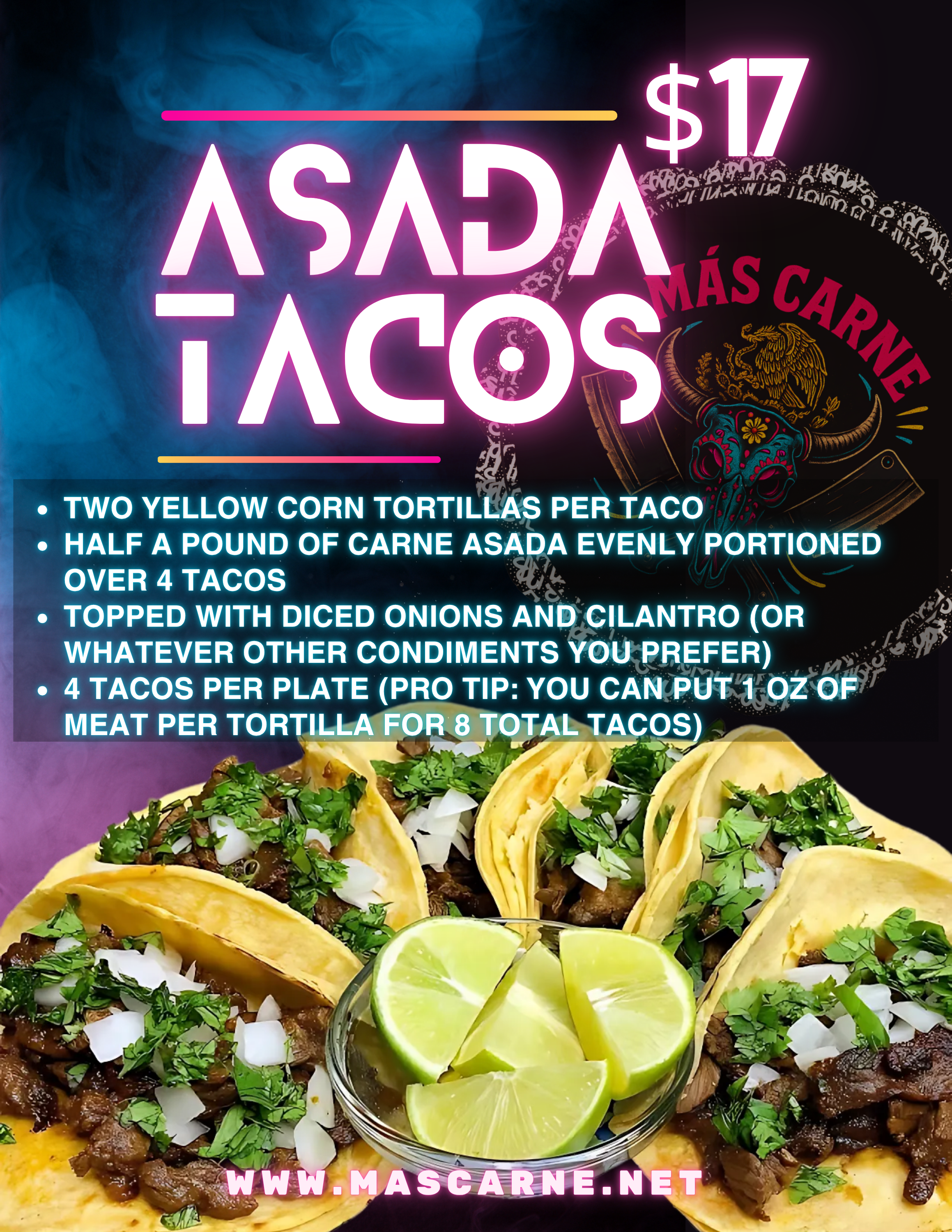 Carne Asada Tacos x4